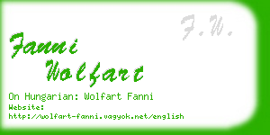 fanni wolfart business card